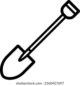 Shovel icon as a linear vector symbol for web design