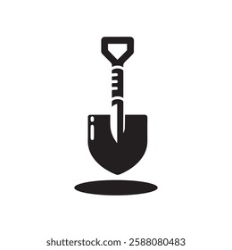 Shovel icon logo design template isolated illustration