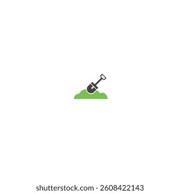 Shovel icon logo flat vector design