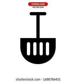 shovel icon or logo isolated sign symbol vector illustration - high quality black style vector icons
