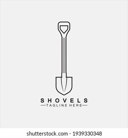Icono de la pala diseño de ilustración vectorial.Icono de pala negra aislado en fondo blanco. Silueta de palas. Herramienta de jardinería. Herramienta para horticultura, agricultura, agricultura. Plantilla de diseño de logotipo