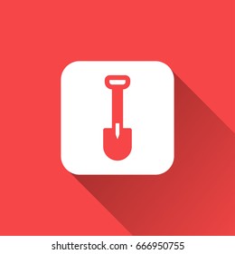 shovel icon with long shadow