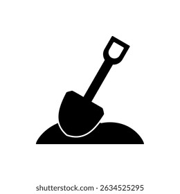 Schaufel-Symbol, moderner Vektor einzeln auf weißem Hintergrund.