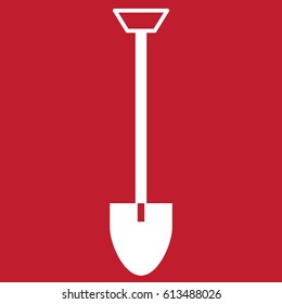 Shovel icon on red background