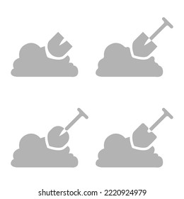 shovel icon on a white background, vector illustration