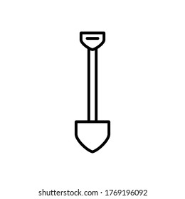 shovel icon with outline style vector for your web design
