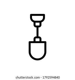 Shovel icon outline vector. isolated on white background