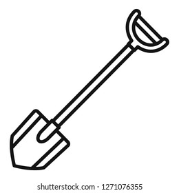 Shovel icon. Outline shovel vector icon for web design isolated on white background
