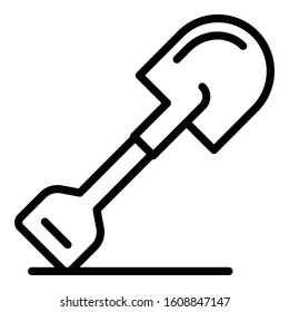 Shovel icon. Outline shovel vector icon for web design isolated on white background