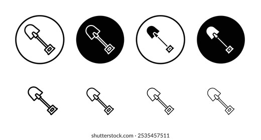 Shovel icon Outline vector for web ui