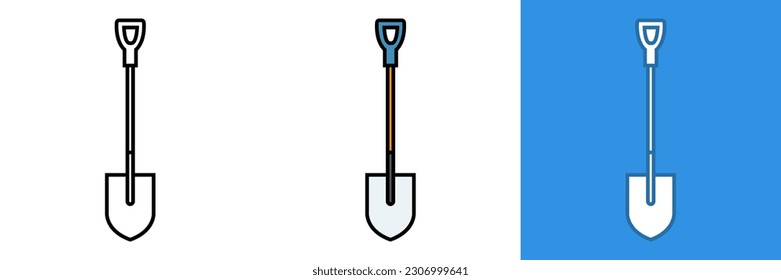 Shovel Icon, the shovel icon represents a versatile and essential tool used for digging, lifting, and moving various materials, such as soil, sand, and gravel.