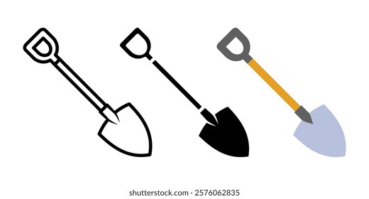 Shovel icon set. hand trowel sign. for mobile concept and web design. vector illustration on white background