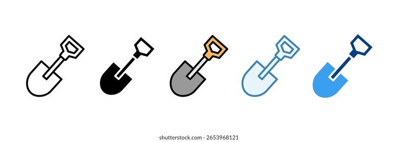 Shovel Icon Set Multiple Style Collection