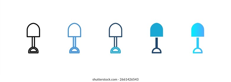 Schaufel Symbol Set mehrere Stil Sammlung