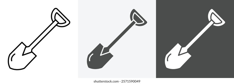 Shovel icon set vector art