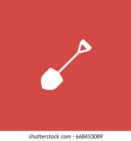 shovel icon. sign design. red background