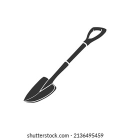 Shovel Icon Silhouette Illustration. Garden Tool Work Vector Graphic Pictogram Symbol Clip Art. Doodle Sketch Black Sign.
