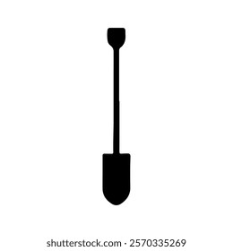 
Shovel icon silhouette vector illustration on white background.