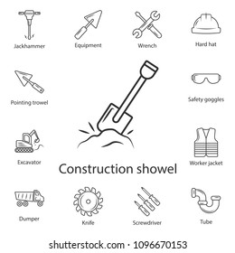 Shovel icon. Simple element illustration. Shovel symbol design from Construction collection set. Can be used for web and mobile on white background