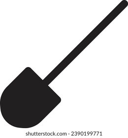Shovel icon in simple style isolated on white background . Gardening vector illustration