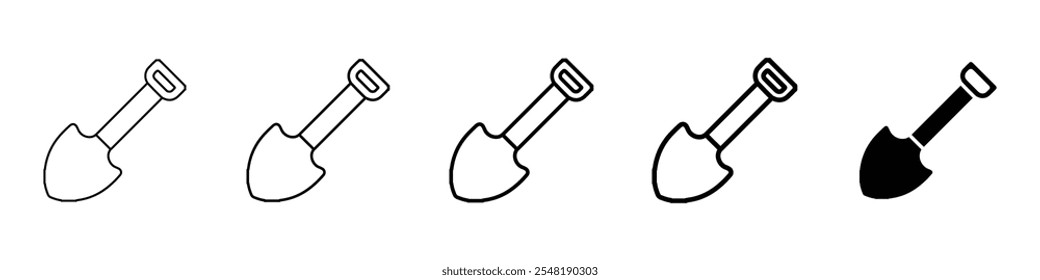 shovel icon Simple thin line logo set