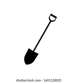 Shovel icon. Simple vector illustration of shovel isolated on white background