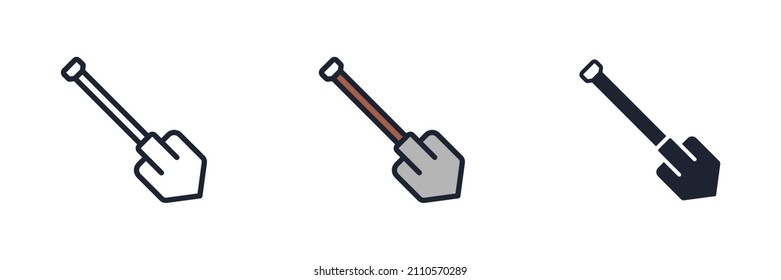 Shovel icon symbol template for graphic and web design collection logo vector illustration