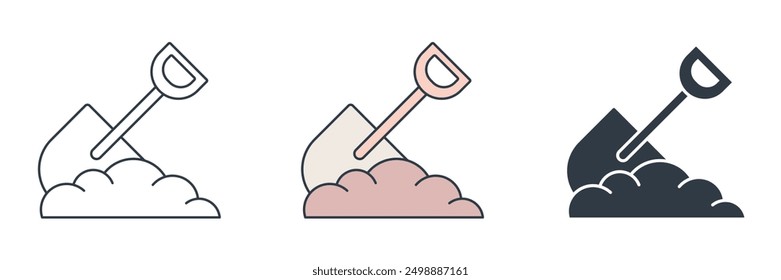 Shovel icon symbol vector illustration isolated on white background