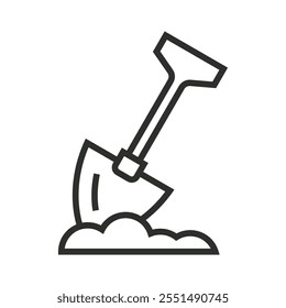 shovel icon template vector illustration design editable stroke outline icon isolated on white background flat vector illustration