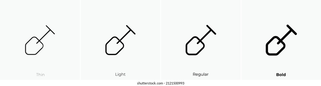 shovel icon. Thin, Light Regular And Bold style design isolated on white background
