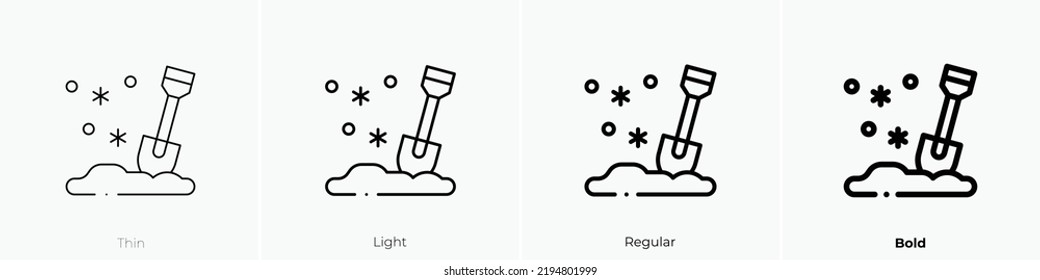 shovel icon. Thin, Light Regular And Bold style design isolated on white background