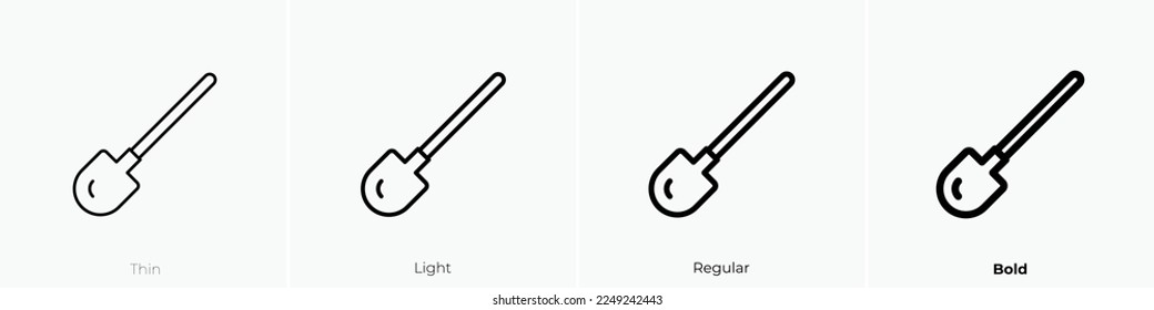 shovel icon. Thin, Light Regular And Bold style design isolated on white background