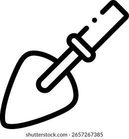 Icono de pala. Diseño De Estilo Lineal Delgado Aislado Sobre Fondo Blanco