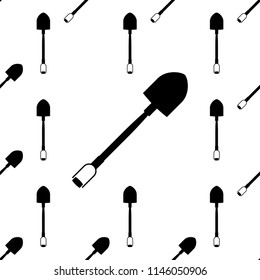 Shovel Icon, Tool Seamless Pattern Vector Art Illustration