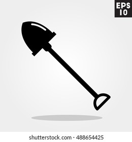 Shovel icon in trendy flat style isolated on grey background. Id card symbol for your design, logo, UI. Vector illustration, EPS10.