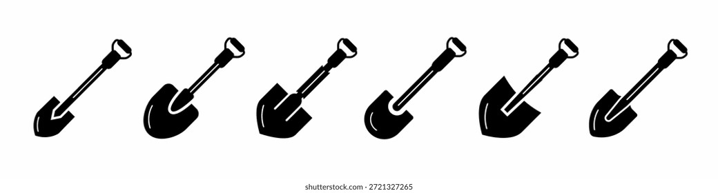 Schaufel-Symbol, Vektorsammlung. Satz von Schaufel-Symbol-Vektor-Vorlage Designs. Stock-Vektor.