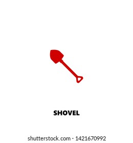 shovel icon. shovel vector design. sign design. red color