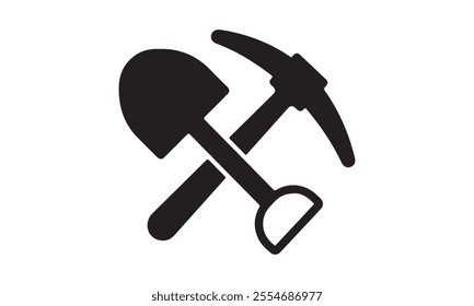 Shovel icon vector design stock illustration-the hammer Calligraphy t shirt design, card, flyer, Hand drawn lettering phrase, Files for Cutting Cricut and Silhouette, EPS 10