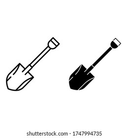 
Shovel icon vector. dig illustration sign. tool symbol. Premium quality isolated digging element in trendy style.