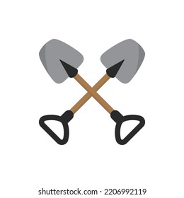 Shovel icon vector flat design template