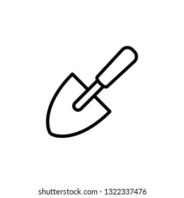 Shovel Icon Vector Illustration in Line Style for Any Purpose