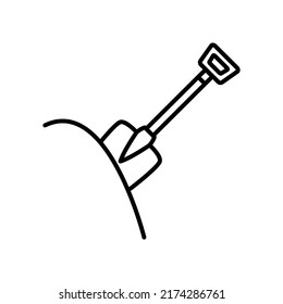 plantilla de logotipo de ilustración de vector de icono de pala para muchos fines. Aislado sobre fondo blanco. estilo único