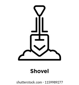 Shovel icon vector isolated on white background, Shovel transparent sign , line or linear sign, element design in outline style