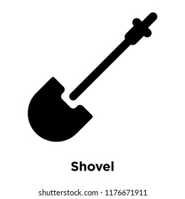 Shovel icon vector isolated on white background, logo concept of Shovel sign on transparent background, filled black symbol