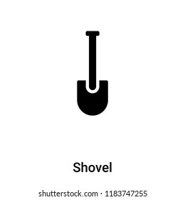 Shovel icon vector isolated on white background, logo concept of Shovel sign on transparent background, filled black symbol