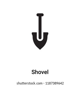 Shovel icon vector isolated on white background, logo concept of Shovel sign on transparent background, filled black symbol