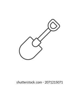 Shovel icon vector, line logo illustration, pictogram isolated on white
