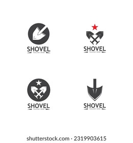 Plantilla de diseño del logotipo del vector del icono de la pala  
