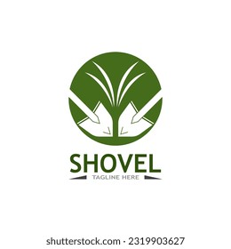 Shovel icon vector logo design template  