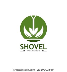 Shovel icon vector logo design template  